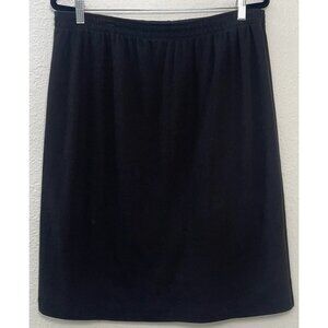 C.D. DANIELS Womens Plus 1X Black Heavy Knit Basic Pull-On Pencil SKIRT EUC